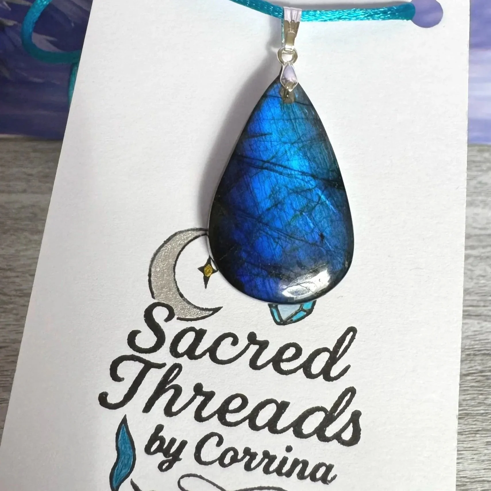 Blue Labradorite Drilled Pendant