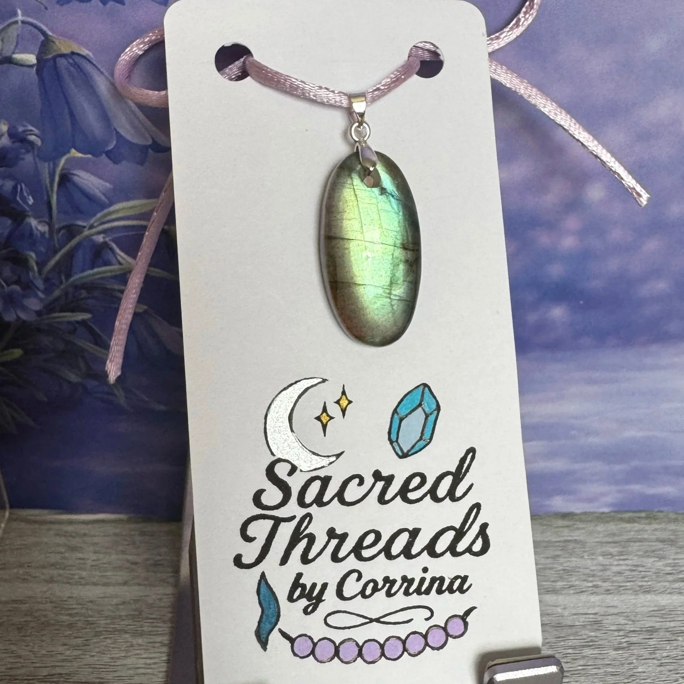 Green Multi Flash Drilled Pendant