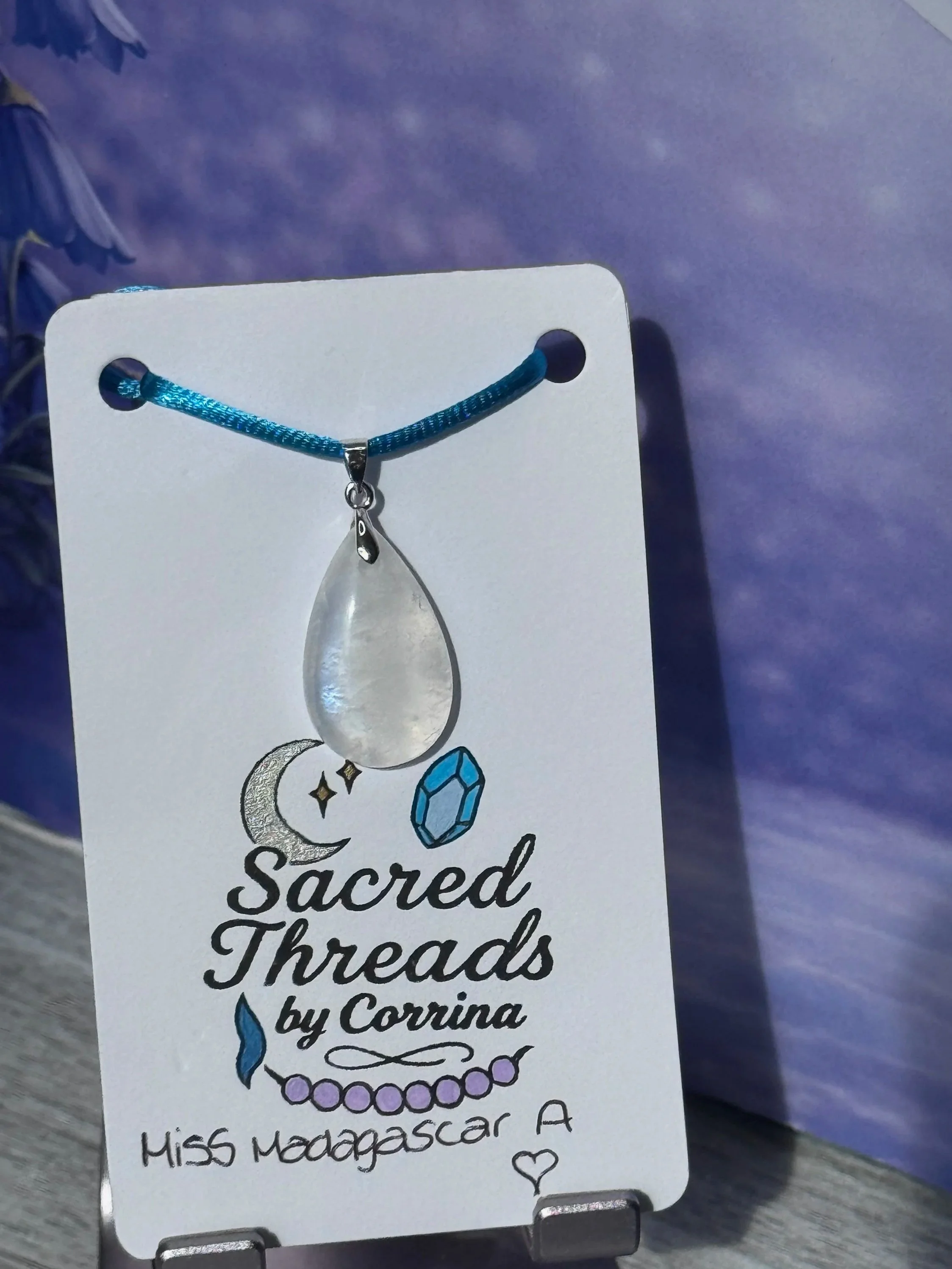 What Lies Beneath - Miss Madagascar A - High Grade Madagascan Moonstone Drilled Pendant