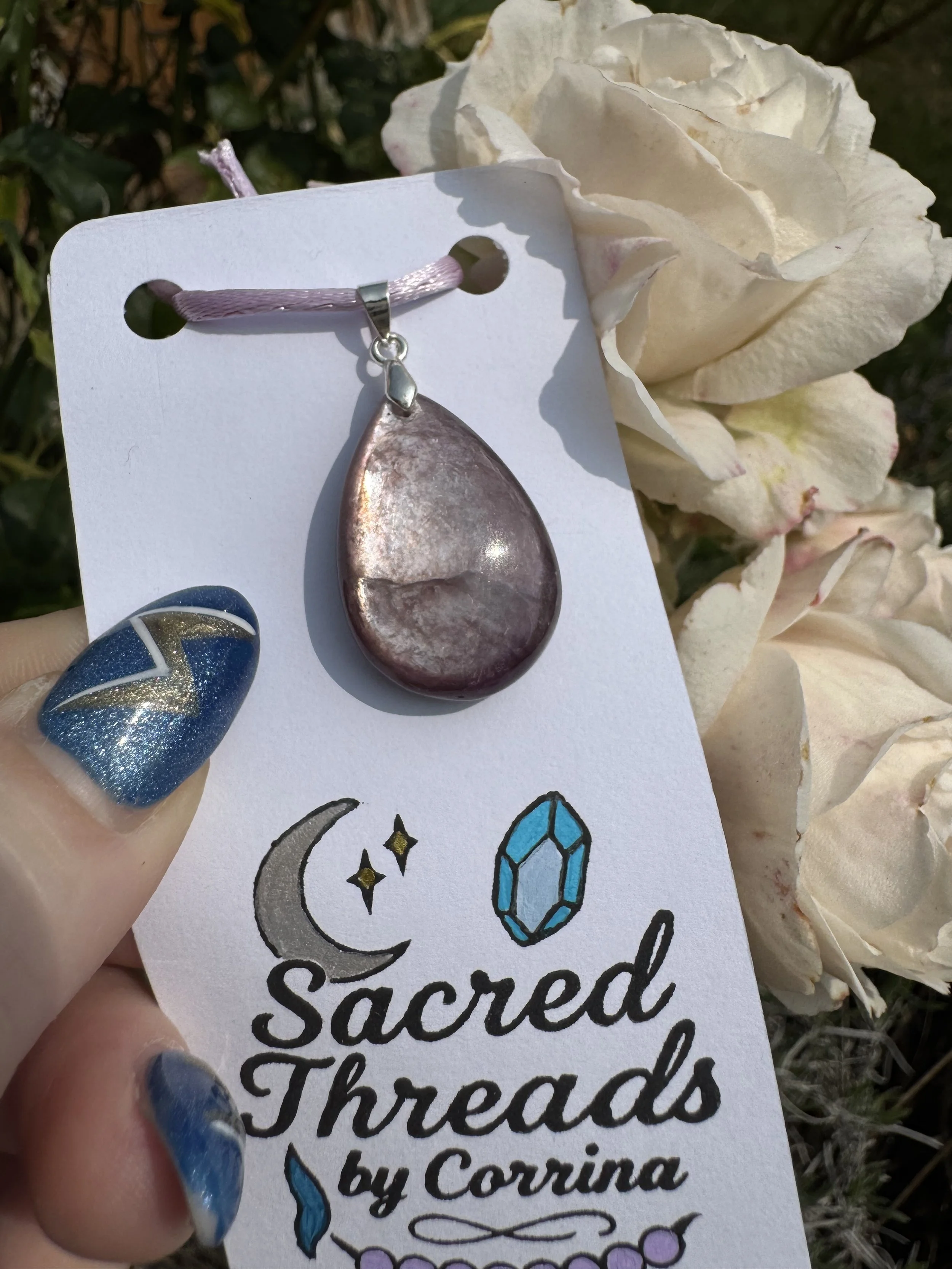 Magnificence - Purple Mica Drilled Pendant S925