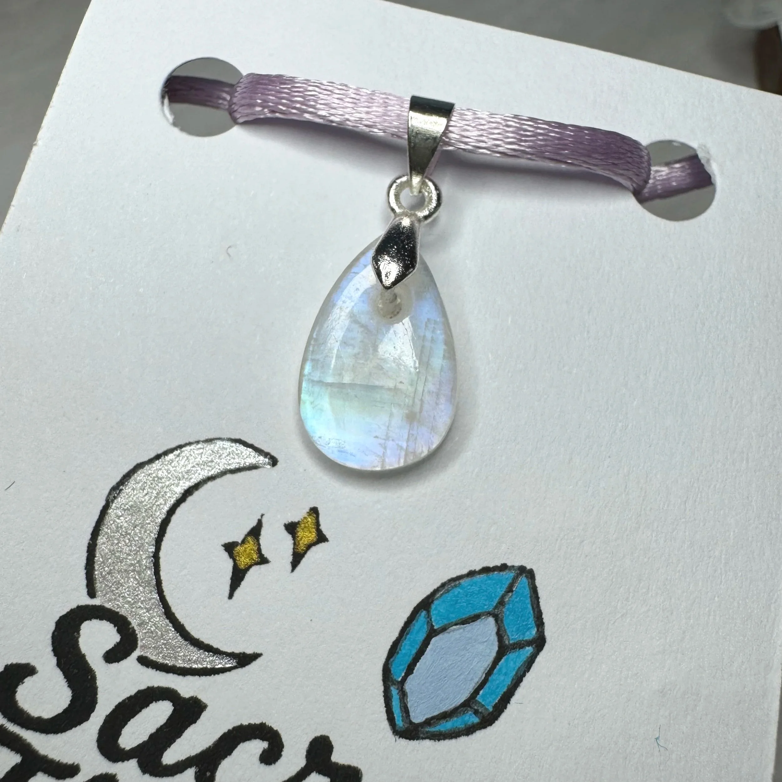 Indian Moonstone Drilled Pendant