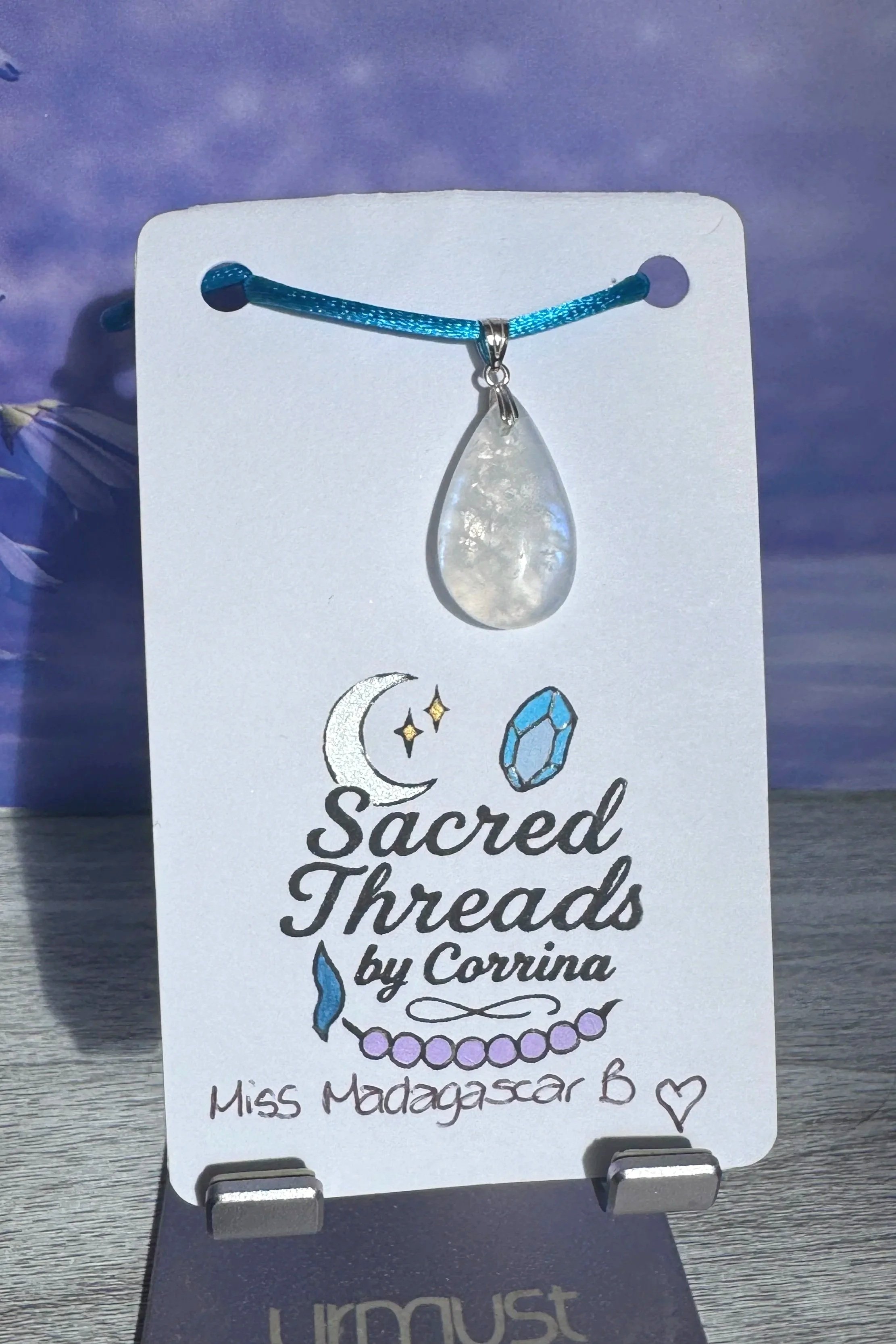 Siren's Song - Miss Madagascar B - High Grade Madagascan Moonstone Drilled Pendant