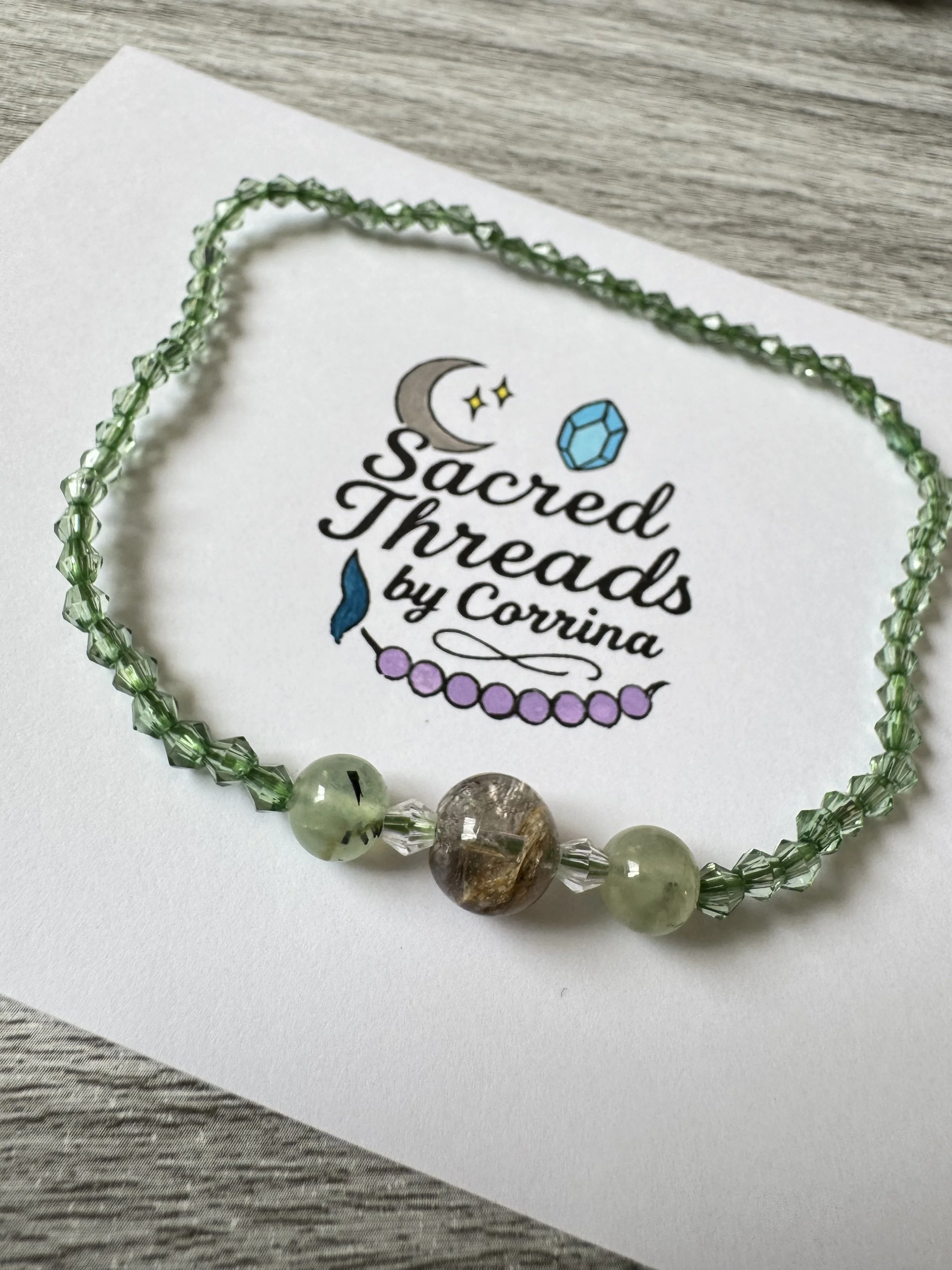 Included Amethyst & Prehnite Anklet