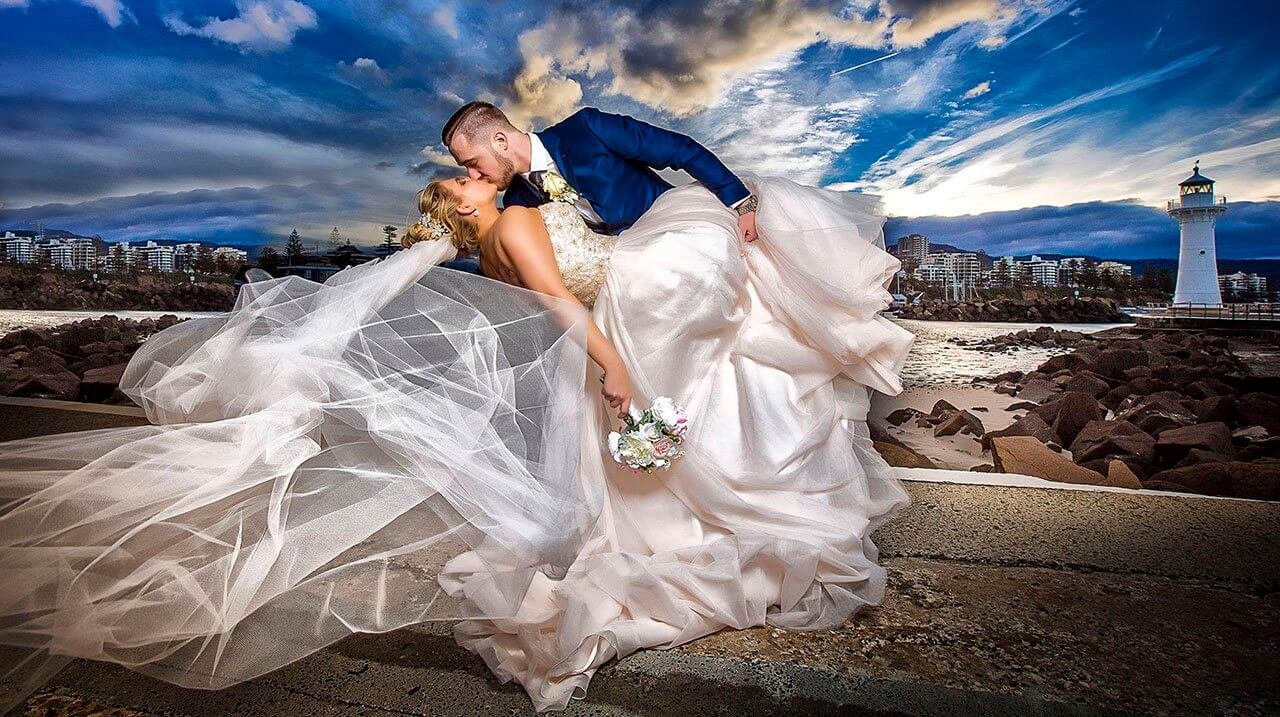 Mobile studio lighting used for wedding photography