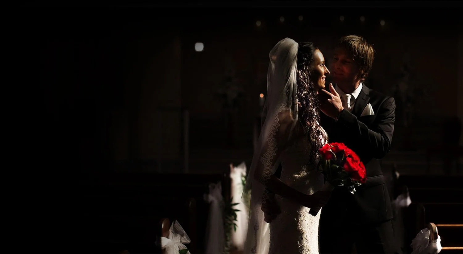 Dramatic low-light wedding photography