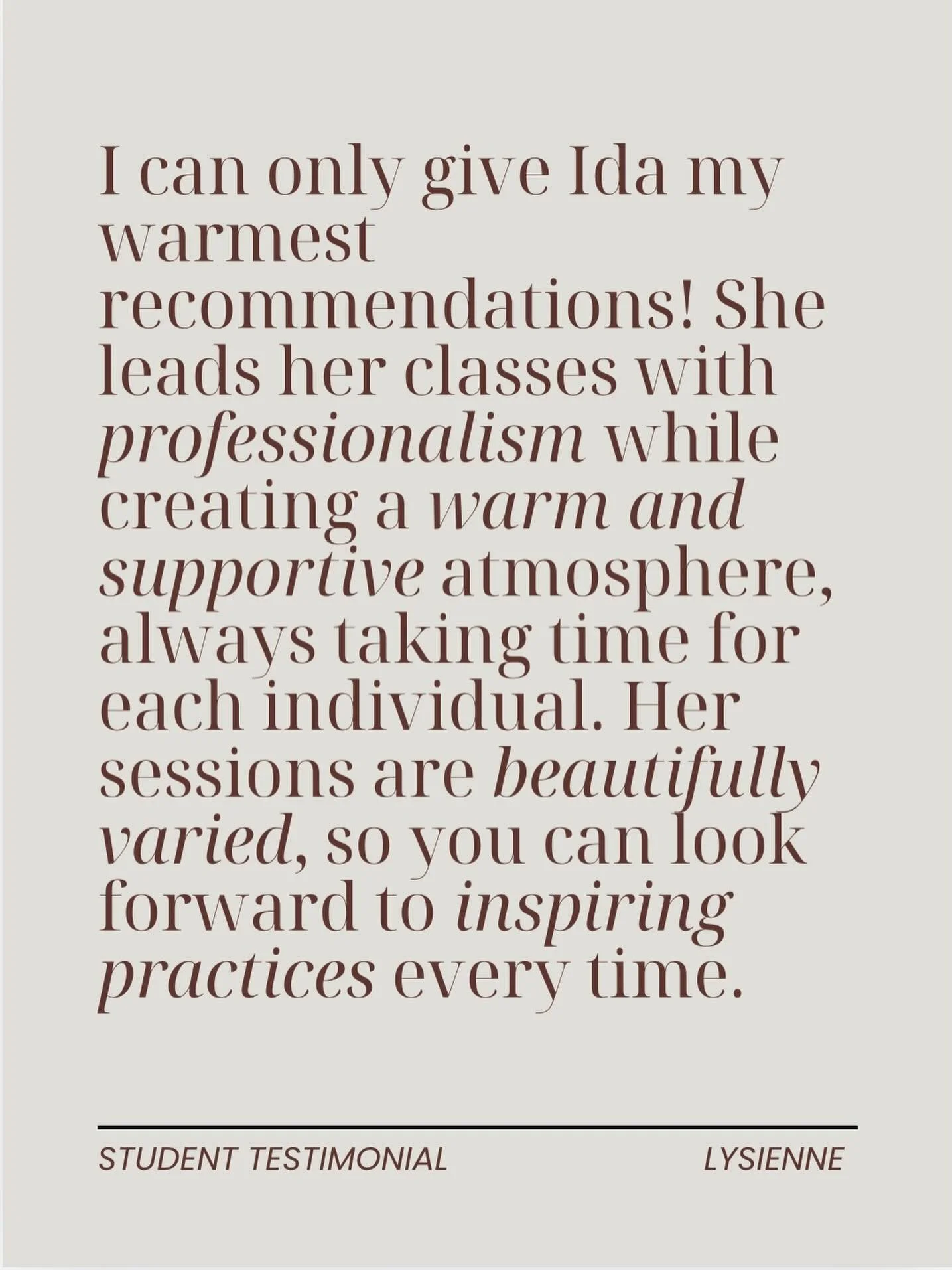 Your testimonies mean the world to me 🤍✨ I&rsquo;m so deeply grateful for this beautiful studio community. Thank you for trusting me to guide you on the mat. 

Ready to start your own yoga journey? Come just as you are. I can&rsquo;t wait to welcome
