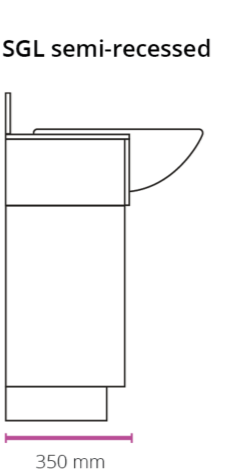 SGl semi-recessed Trovex vanity unit
