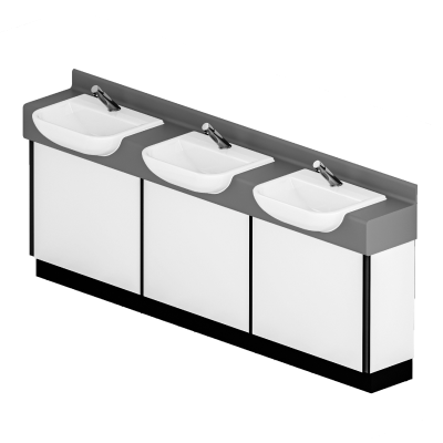 HPL semi-recessed sink