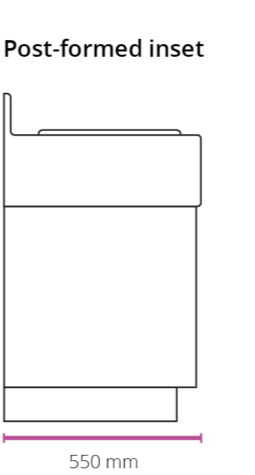 Post-formed inset Trovex vanity unit