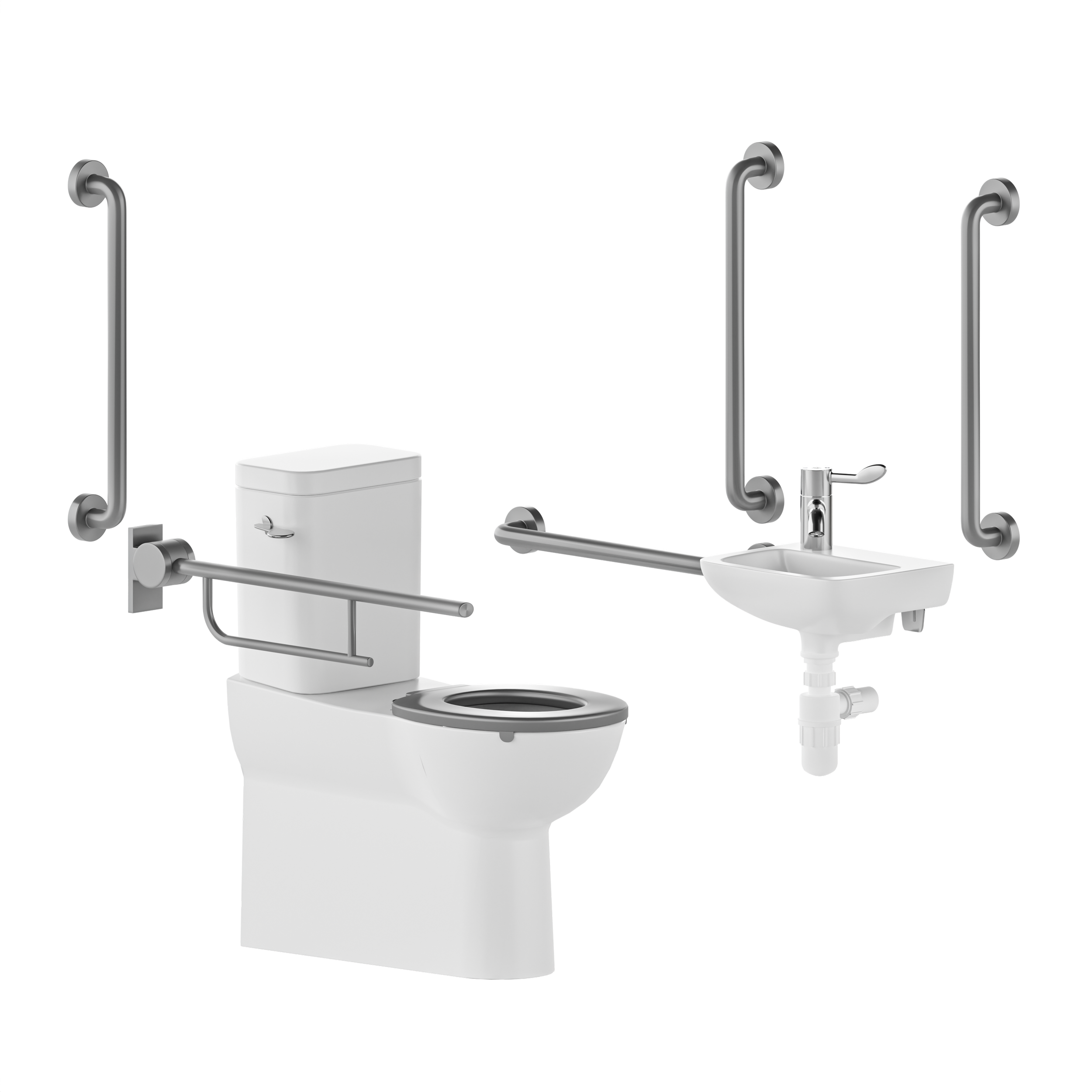 DOC M toilet pack - right hand close coupled - concealed fixings