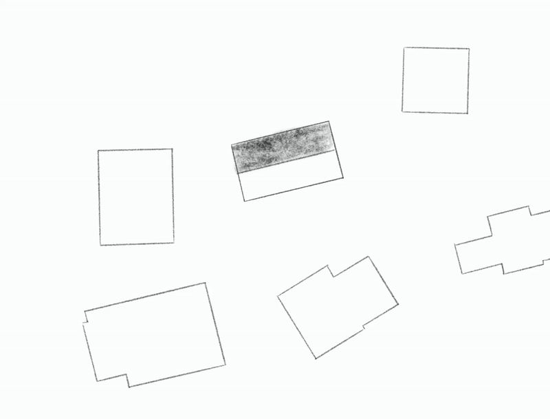 Animierte Entwurfsskizze: Formfindung und Platzierung des Wohnhauses