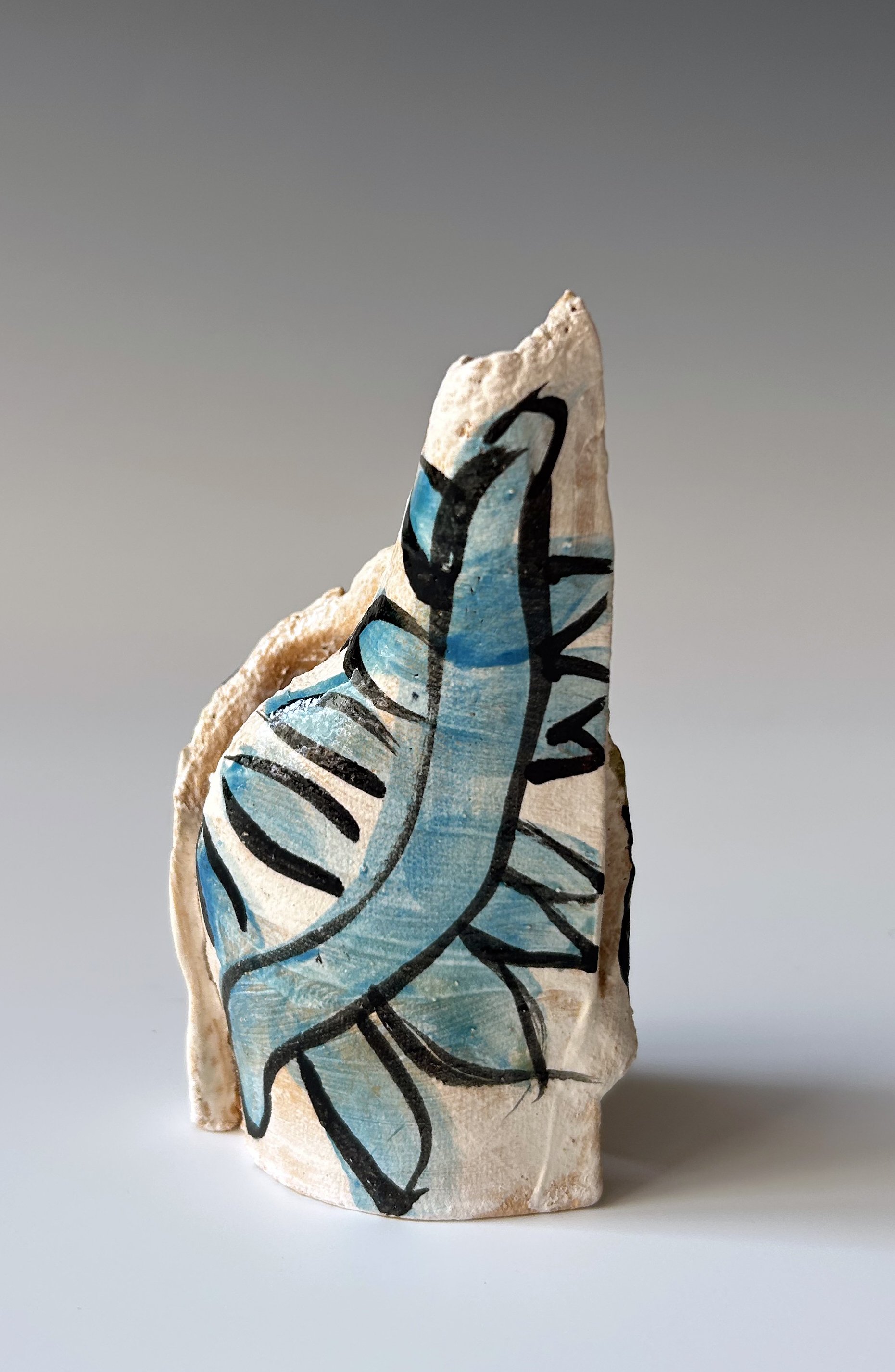 Small Sculpture/ Ceramic Sketch: Blue Plant