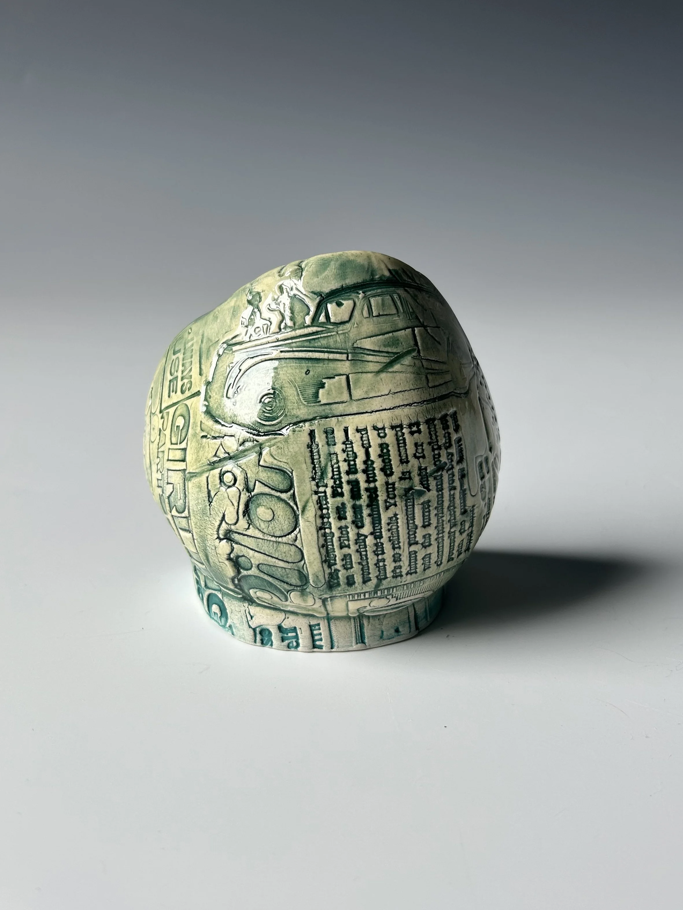 Small Sculpture/ Ceramic Sketch: Half Lid Textured