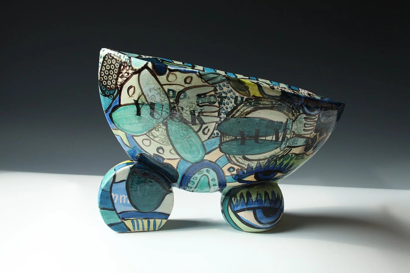 Large Decorative Ceramic Sculpture - Table Manners Collection: Yuck and Yum