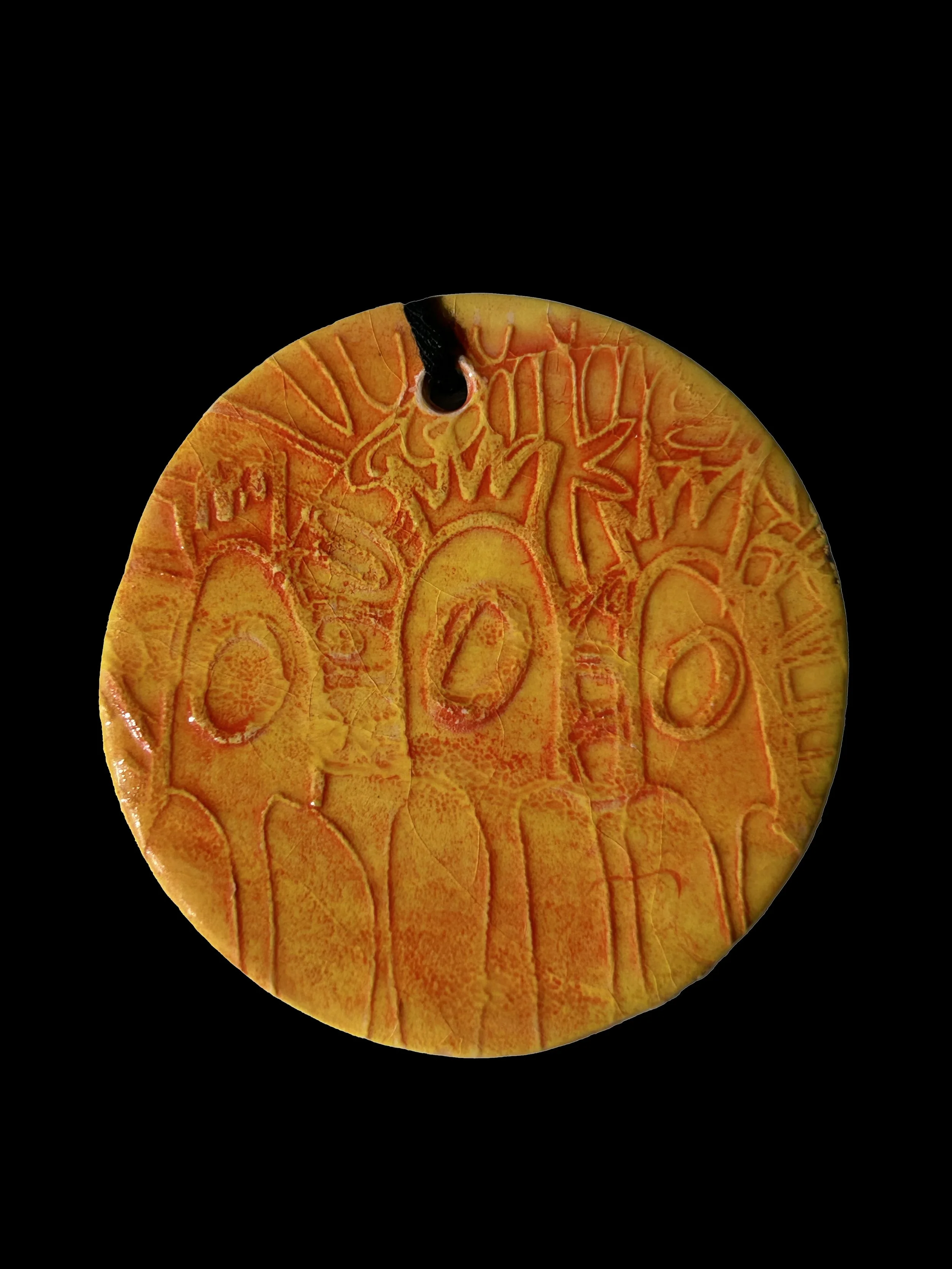Ceramic Keepsake Wall Hanging: Orange Fancy Pudding
