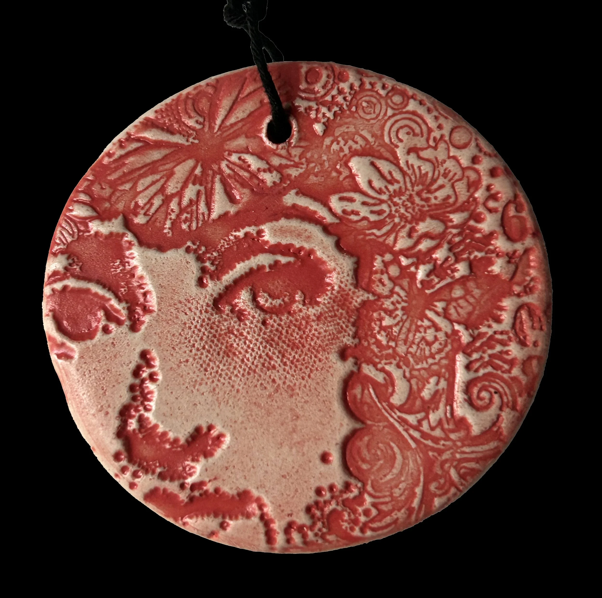 Ceramic Keepsake Wall Hanging: Red Face