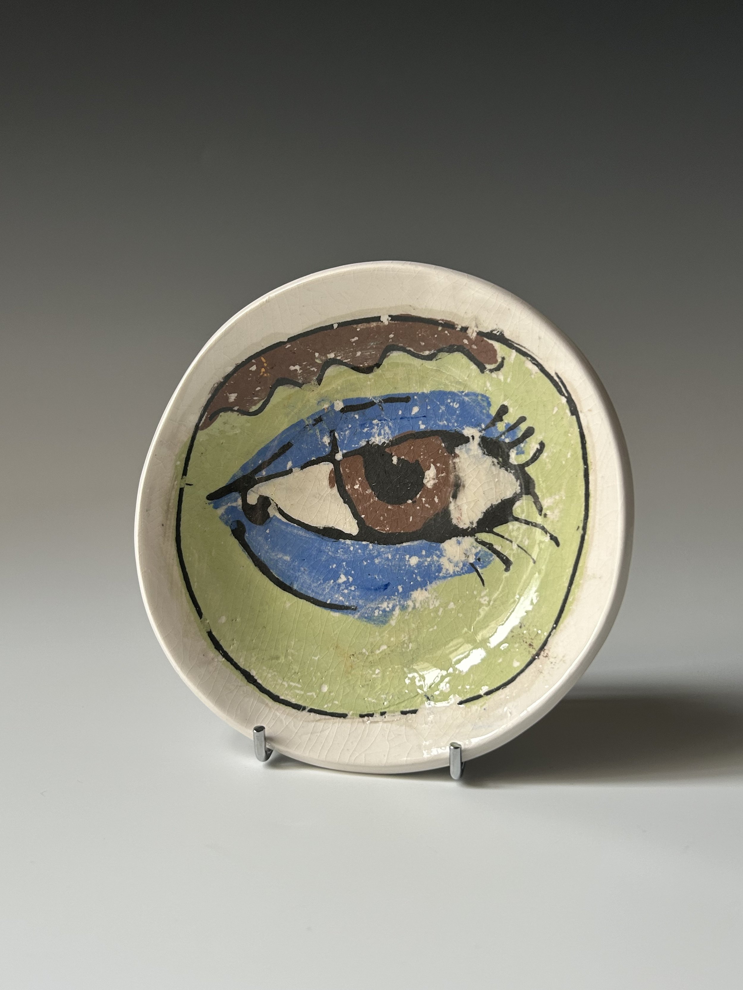 Small Eye Plate: Green 14cm diameter