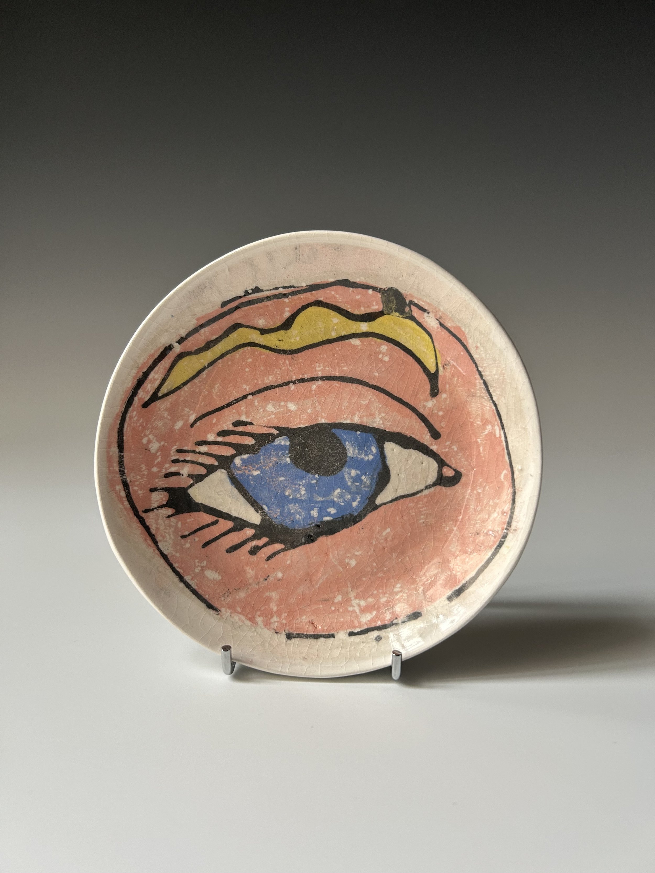 Small Eye Plate: Pink 15cm diameter
