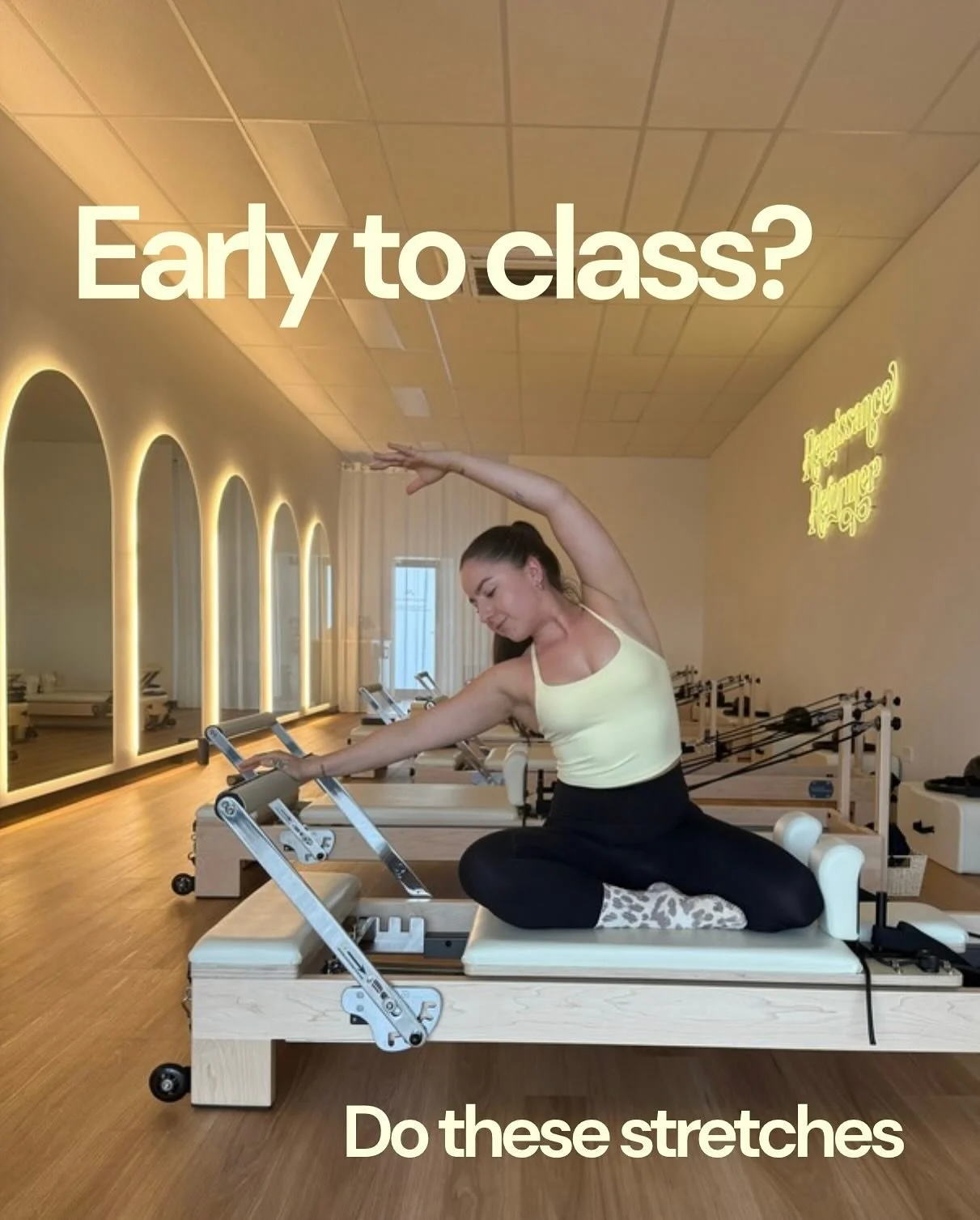 We encourage stretches before class! If you&rsquo;re not sure what stretches you could be doing, ask your trainer to give you some guidance!