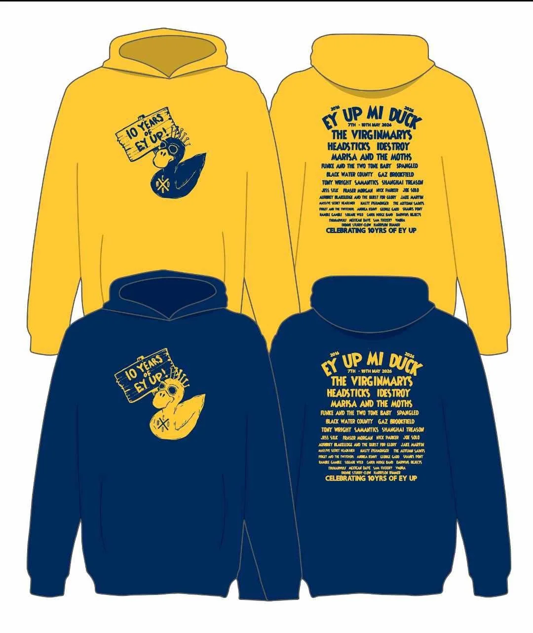 Ey Up Mi Duck Hoodie - MUSTARD (Pre Order)