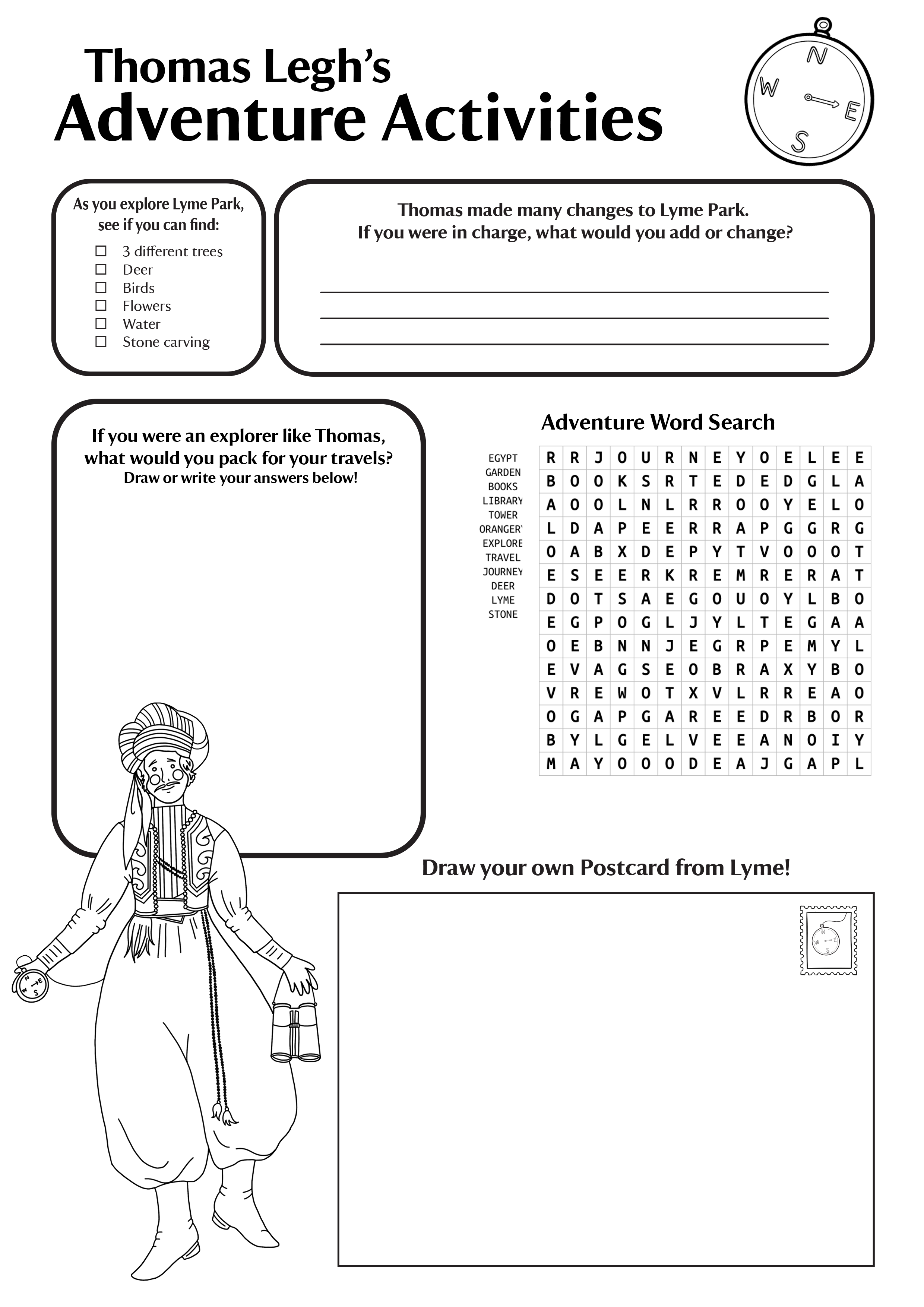 Thomas Legh Activity Sheet for Lyme Park