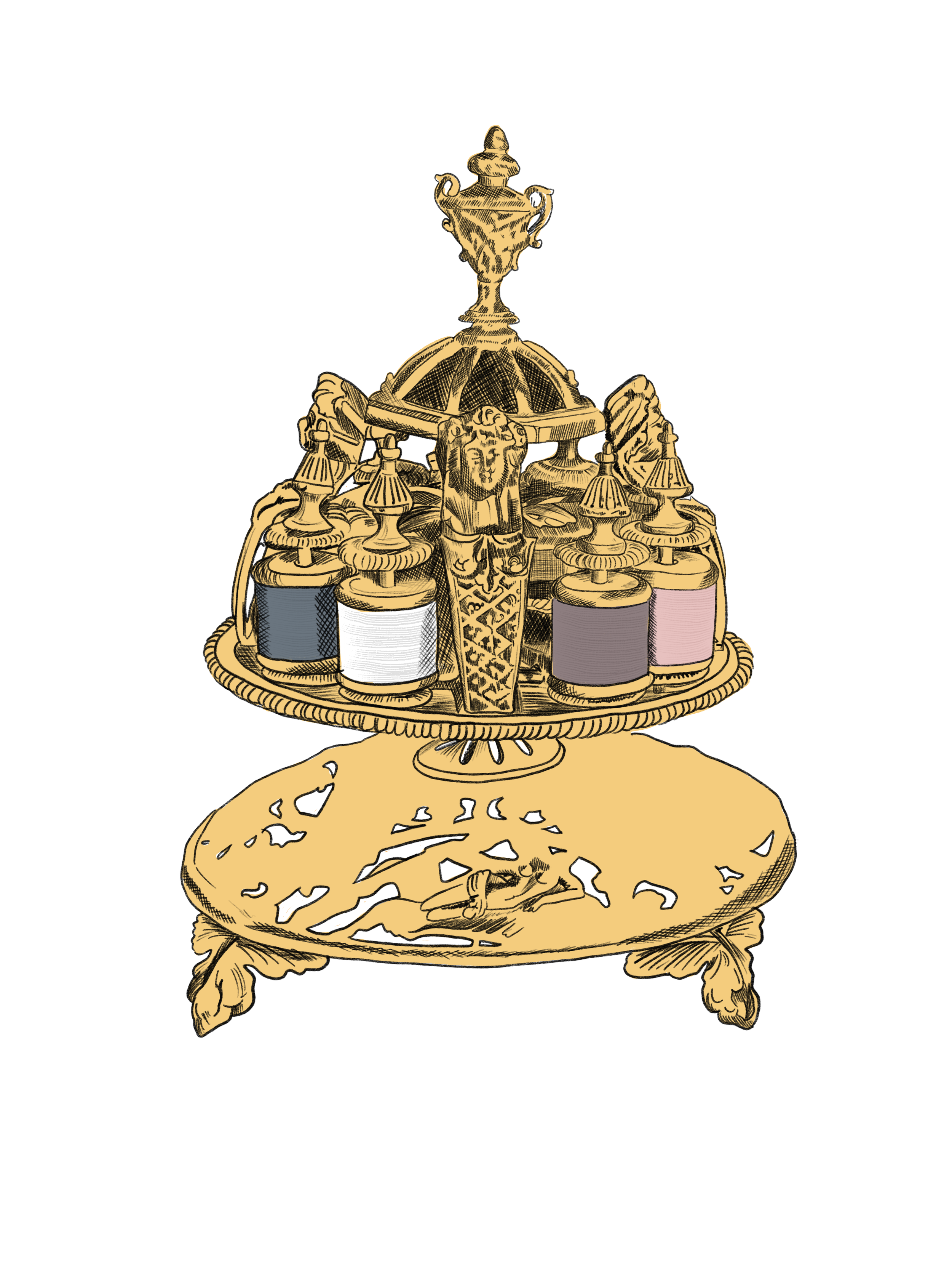 Victorian thread spool holder