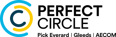 Logo of Perfect Circle with a stylized circle icon and the text 'Perfect Circle' and 'Pick Everard | Gleddes | AECOM'