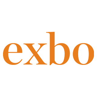 Exbo logo on an orange background