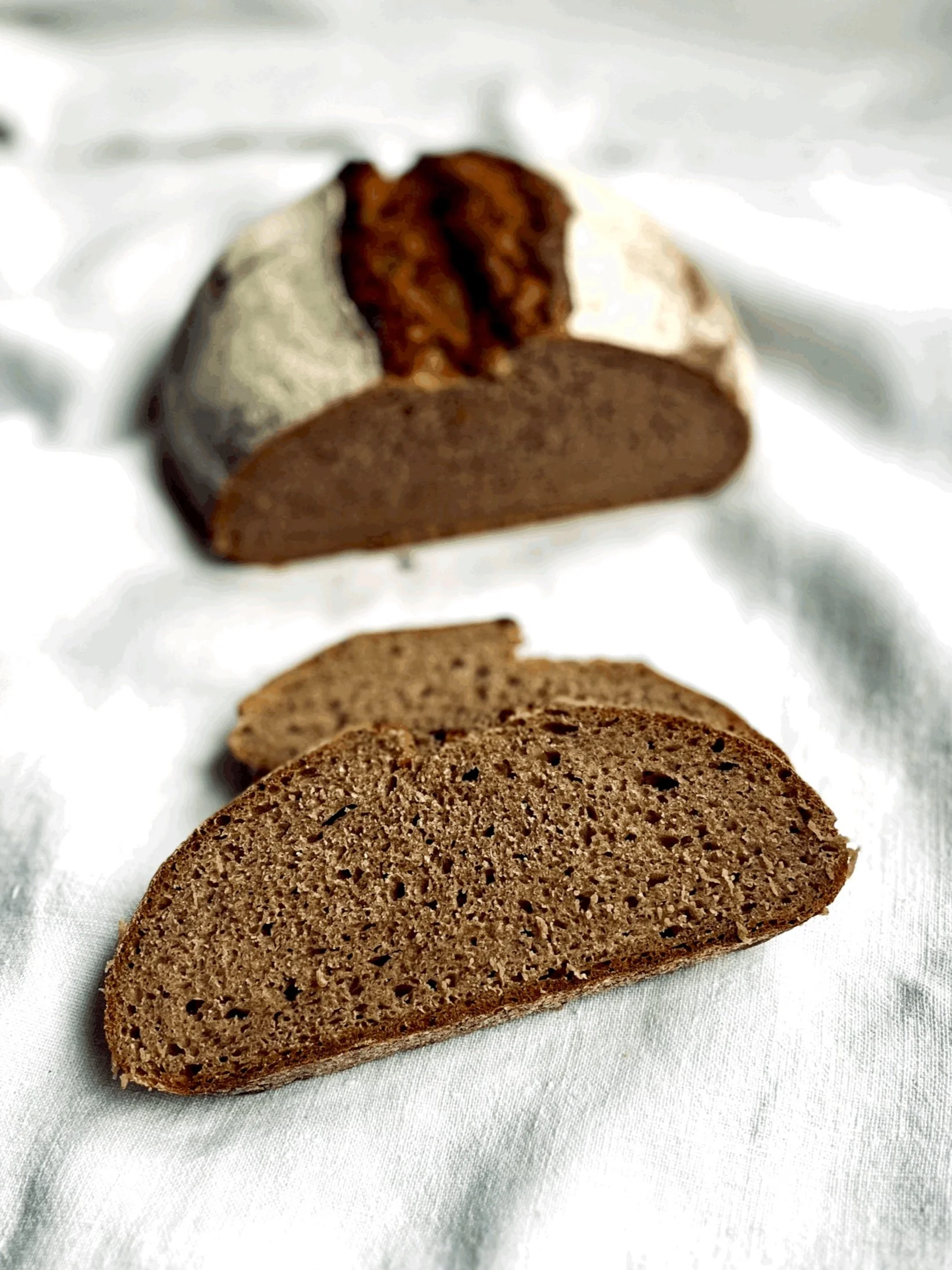 Rye/Wheat Sourdough ist ein dunkles Roggenmischbrot, kräftigem Charakter und vollem Geschmack.