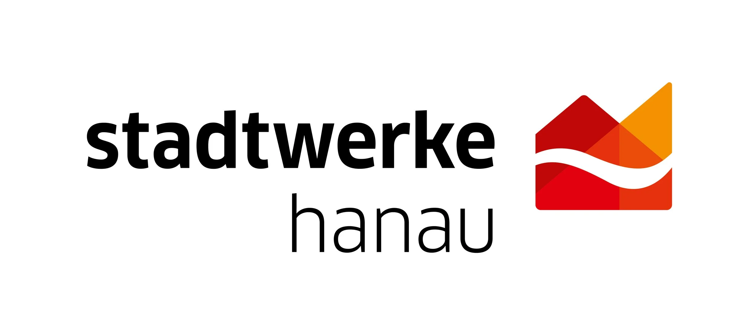 Logo der Stadtwerke Hanau mit einem Visual in rot, orange, gelb