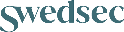 Swedsec logo in dark teal text on a white background.