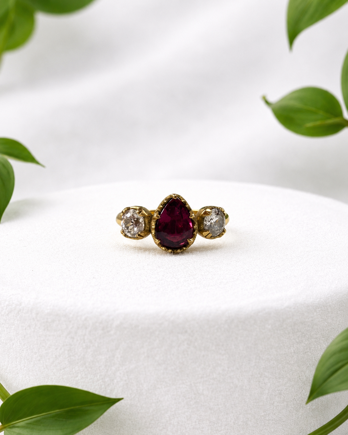 Ruby and Natural Diamond Trilogy Ring