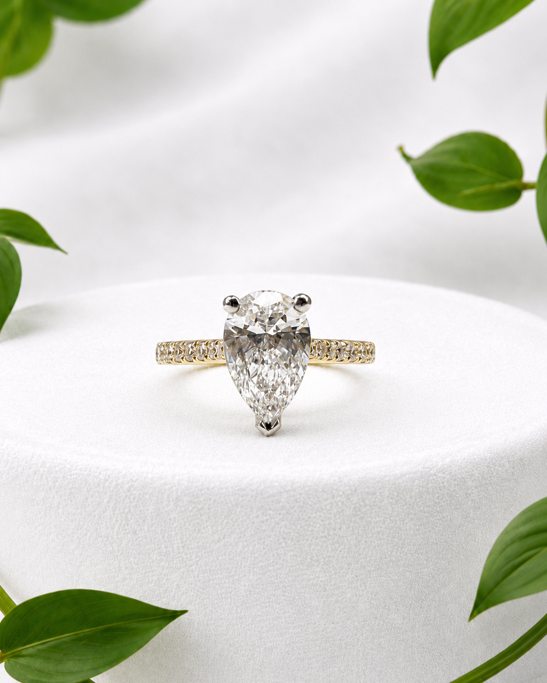 Pear Lab Diamond Engagement Ring
