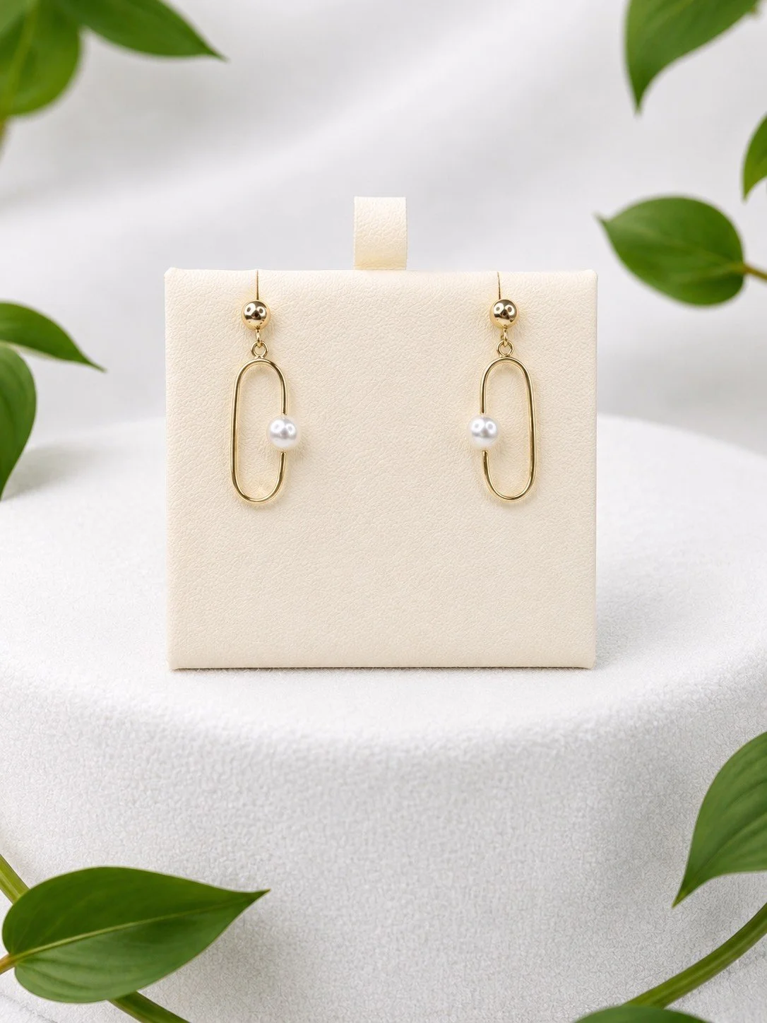 Gold Pearl Drop Earrings