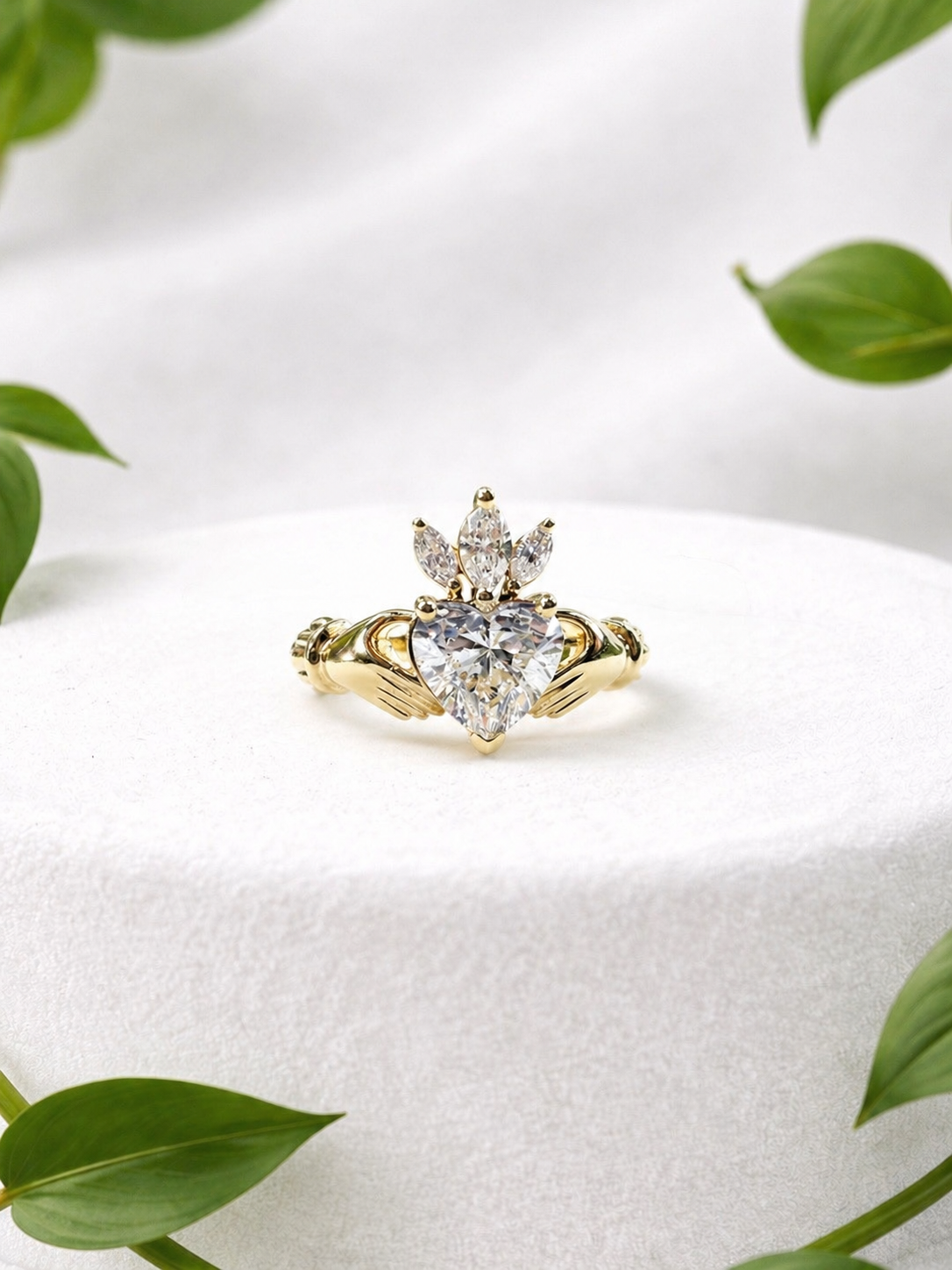 Lab Diamond Claddagh Ring