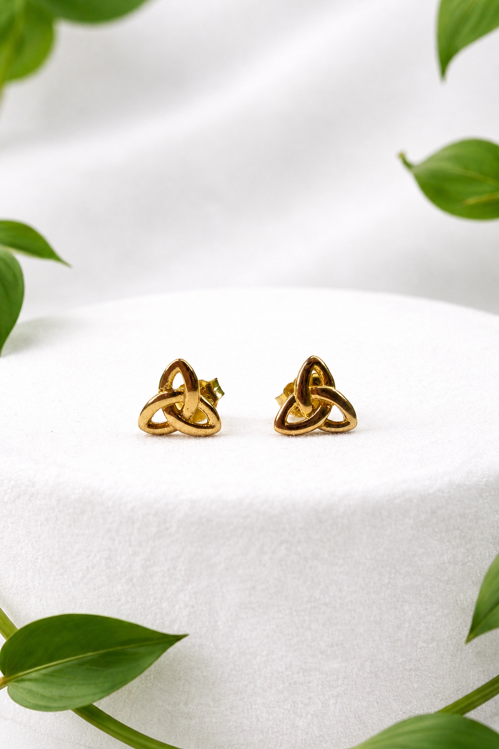 9K Gold Trinity Knot Earrings