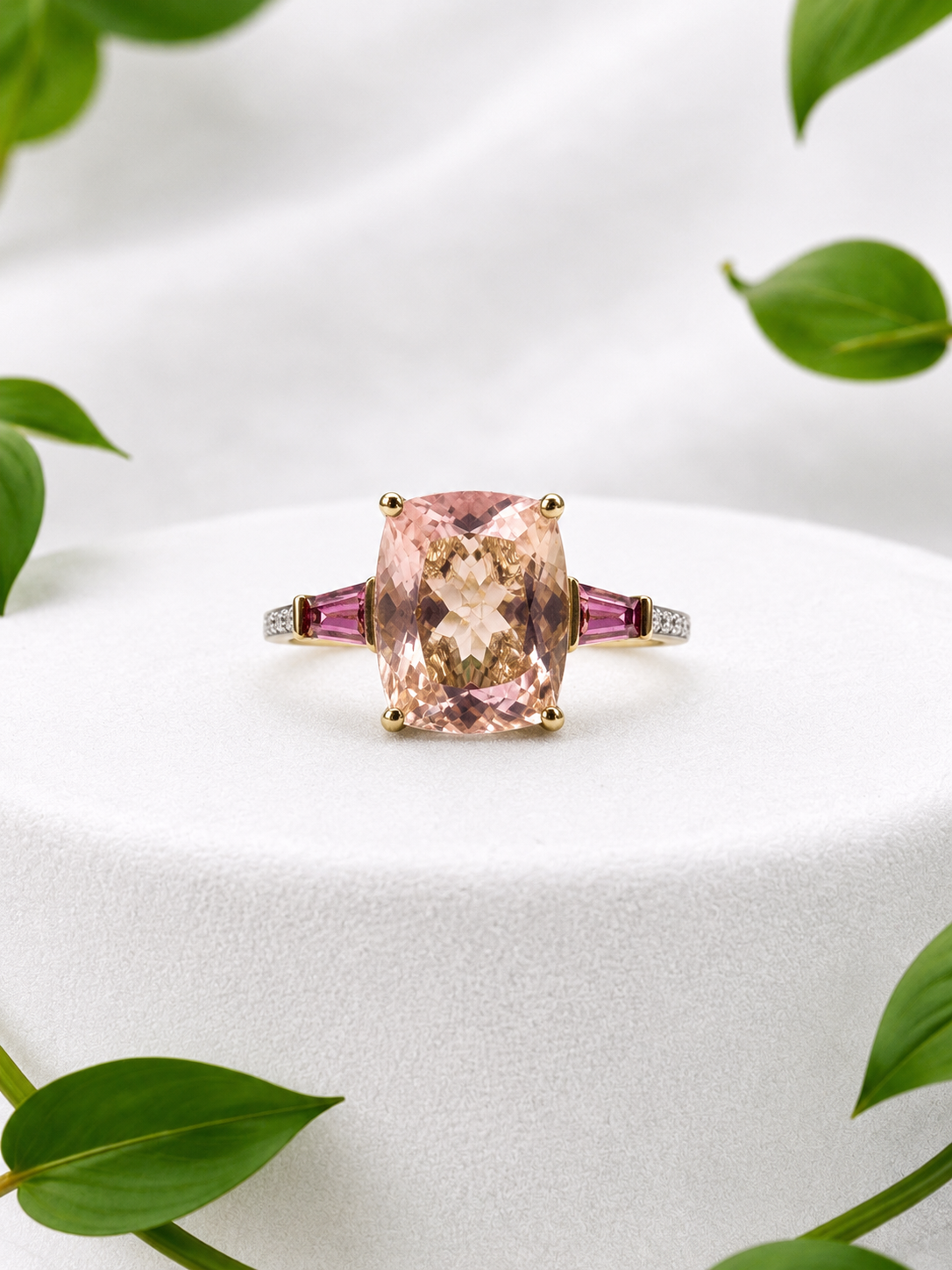 Morganite and Diamond RIng