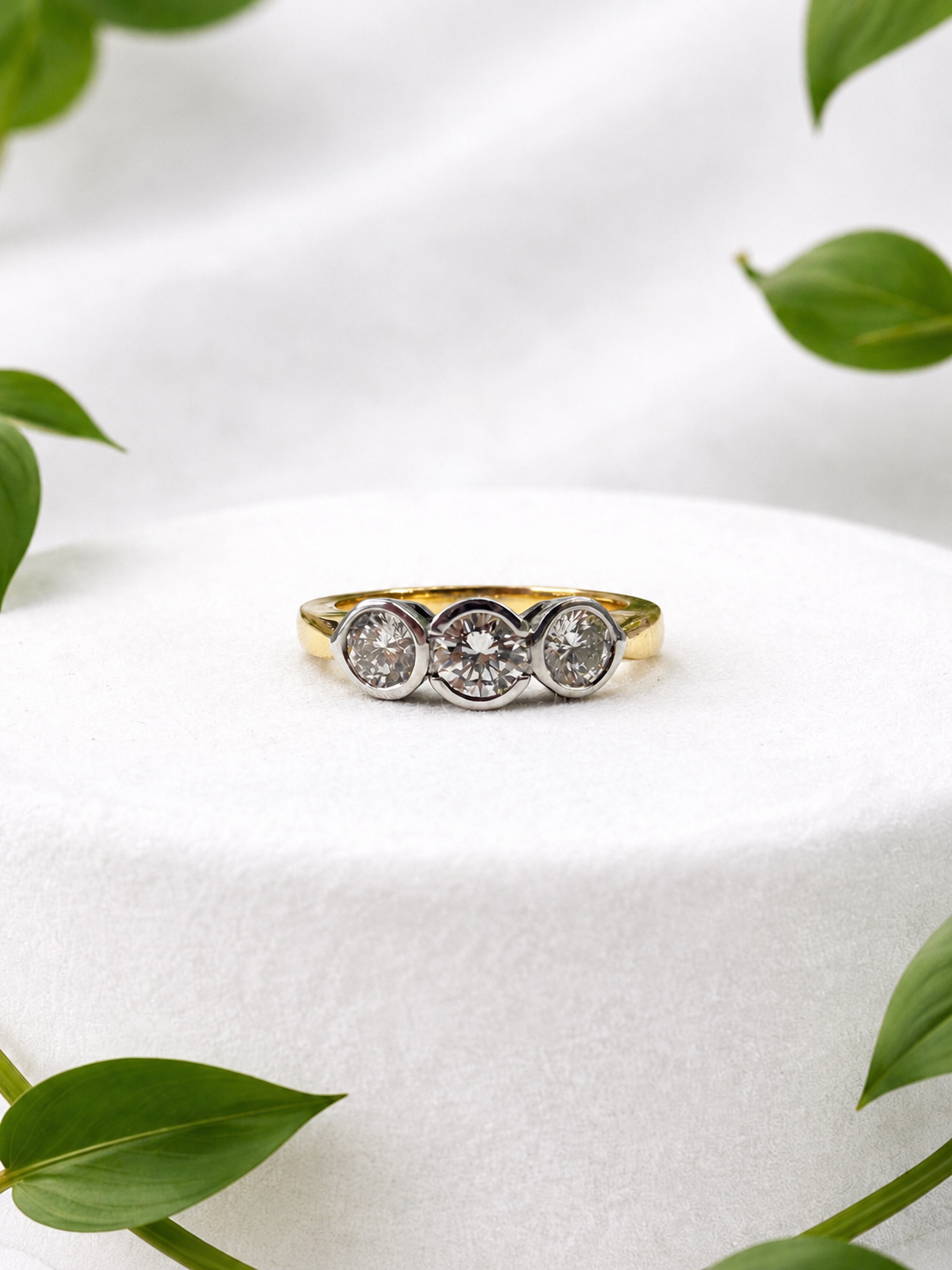 Natural Diamond Three-Stone Ring
