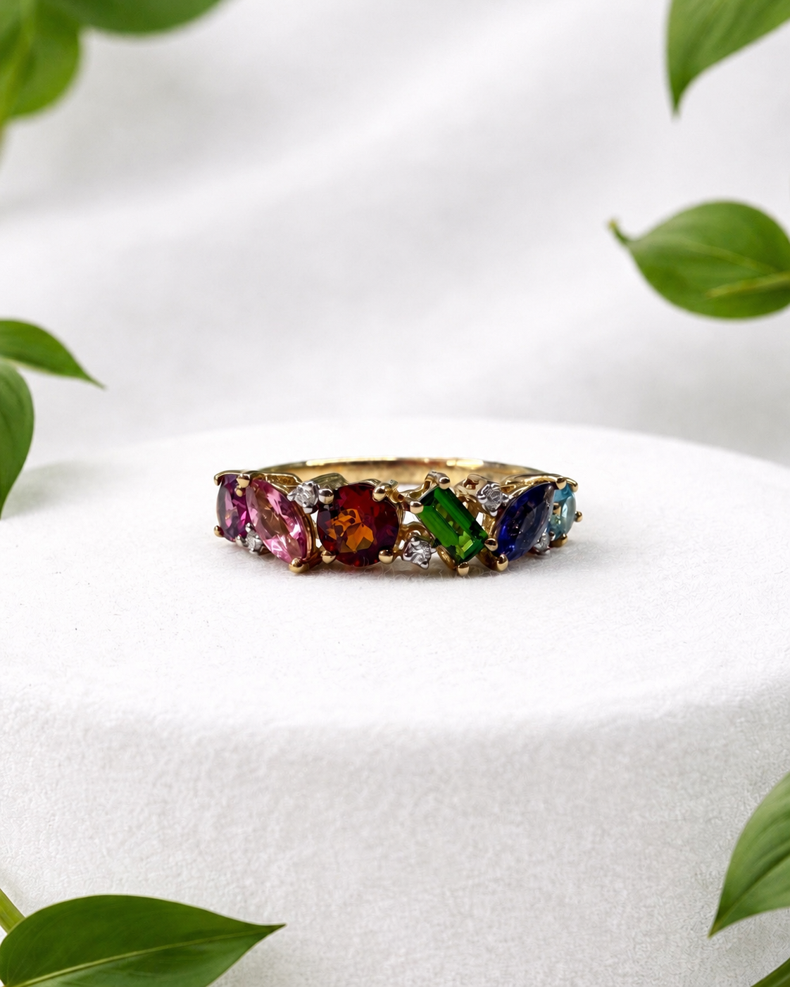 Multi-Coloured Gemstone Ring