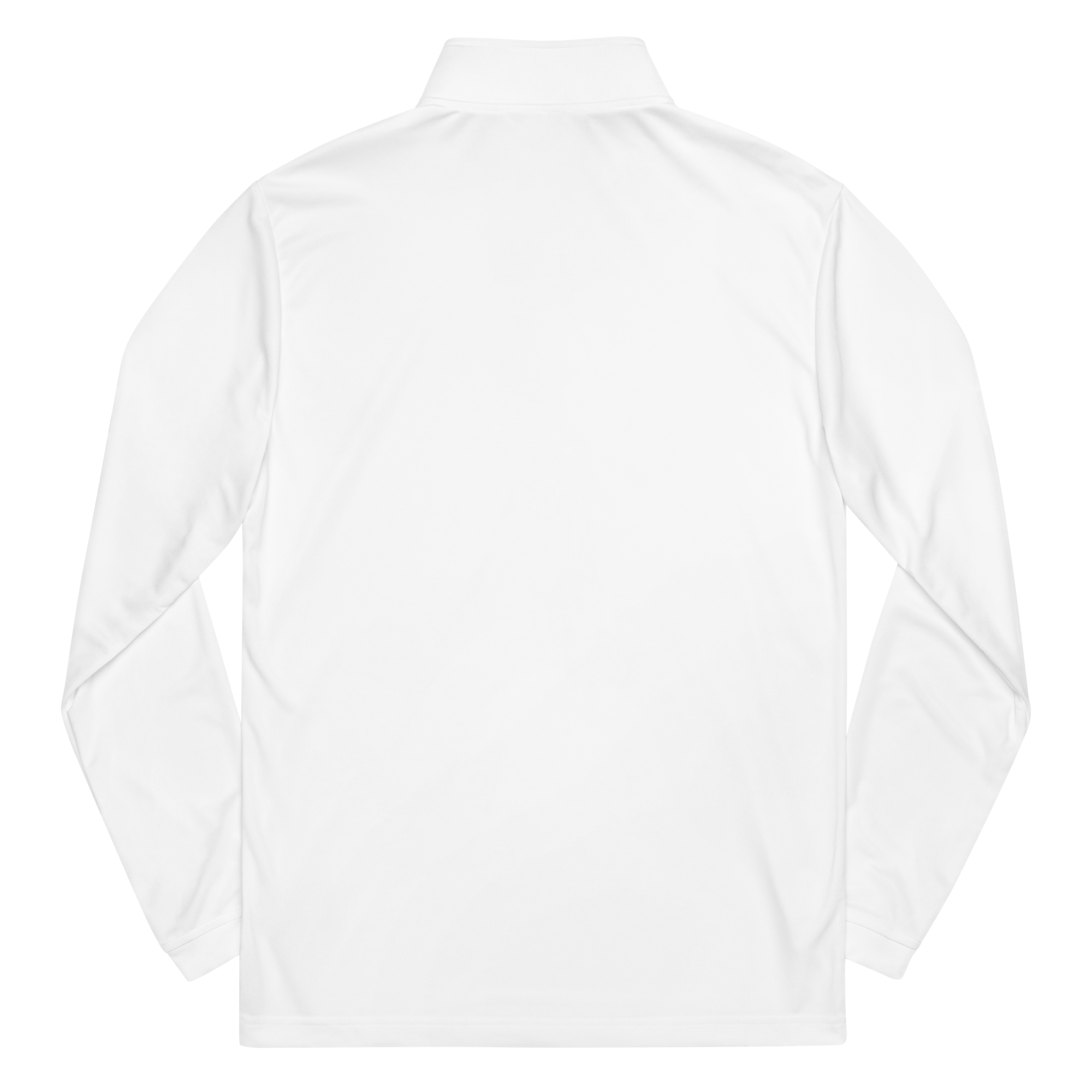 White Freemason quarter-zip with embroidered Square and Compasses symbol, UPF 50+ sun protection.