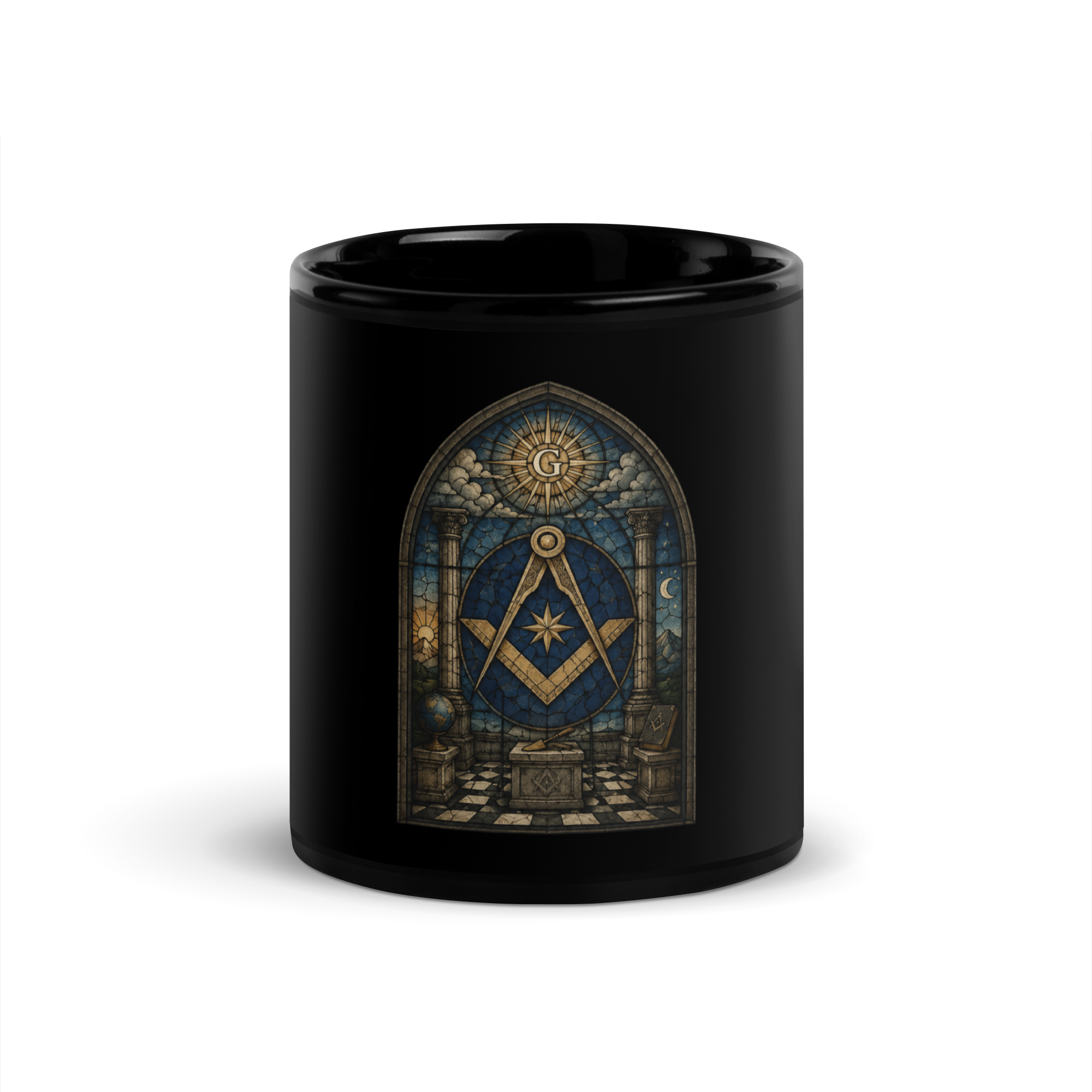 Square & Compasses Stained Glass Mug