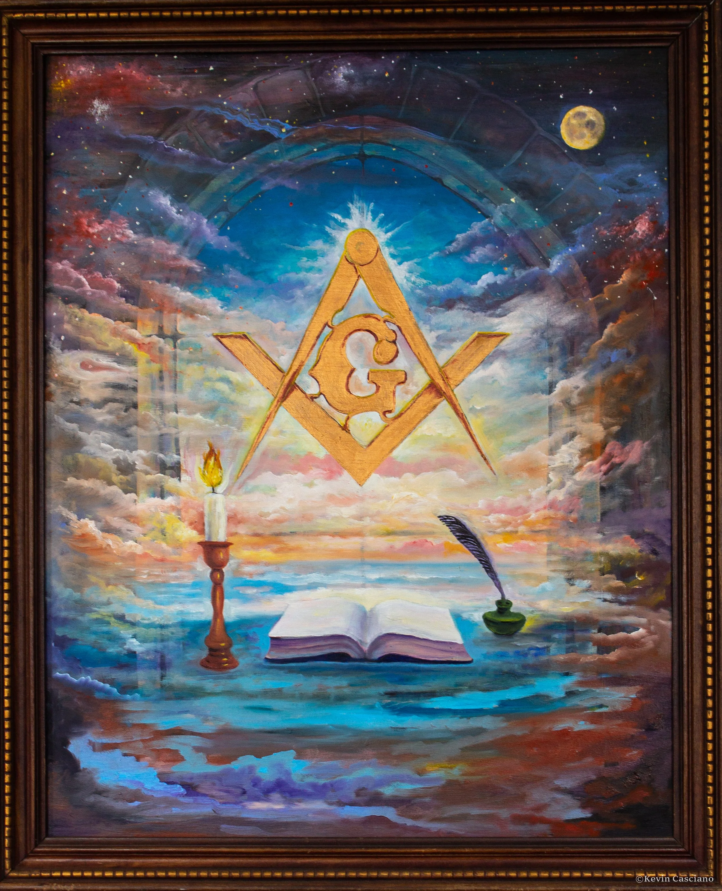 Square and compasses oil painting by John Philip Capello