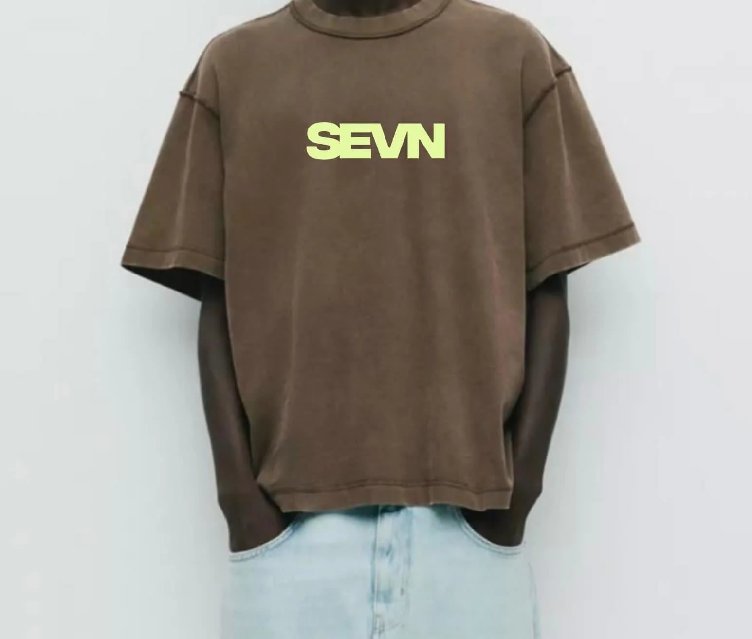 Mens Brown 100% Cotton Tee