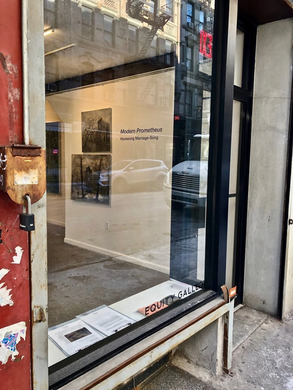 Installation view of Modern Prometheus with works by Hyeseung Marriage-Song