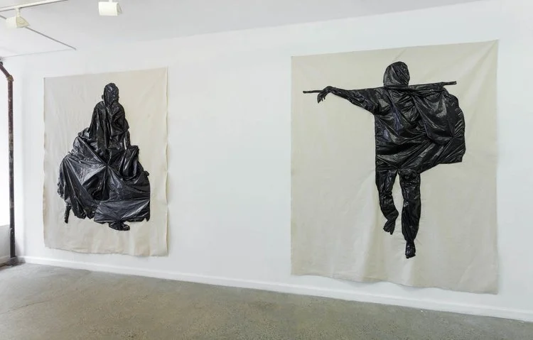 Fanny Allié's Woman-Lost Shoe, 2018 (left) and Man-Bare Feet, 2018 (right) 