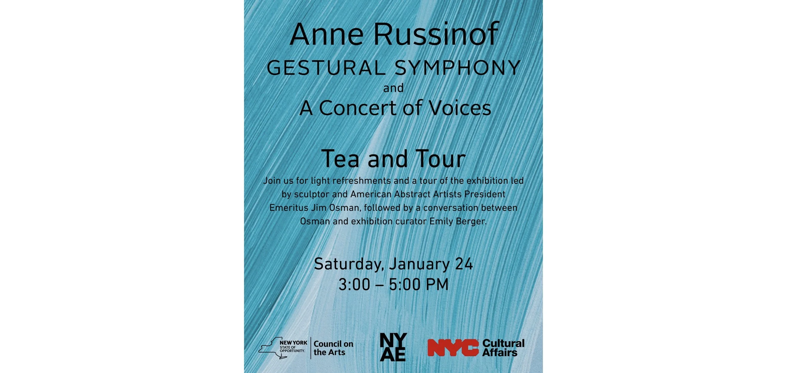 Tea and Tour: Anne Russinof, "Gestural Symphony" and "A Concert of Voices"