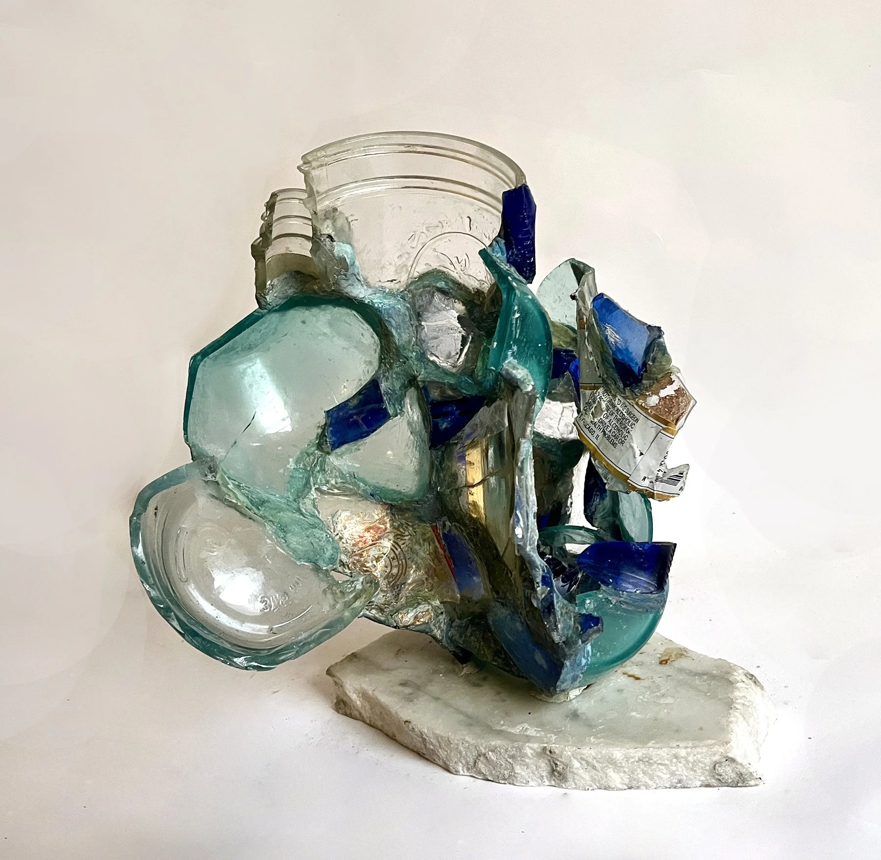 Blue Shell_9x9x9_found glass, marble_jpg.jpg