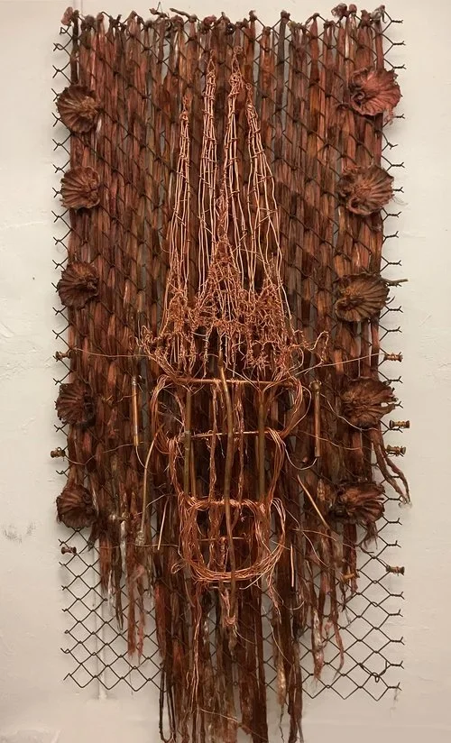 Pablo Garcia Lopez, "The Sacred Family church emerging from a copper quantum computer"