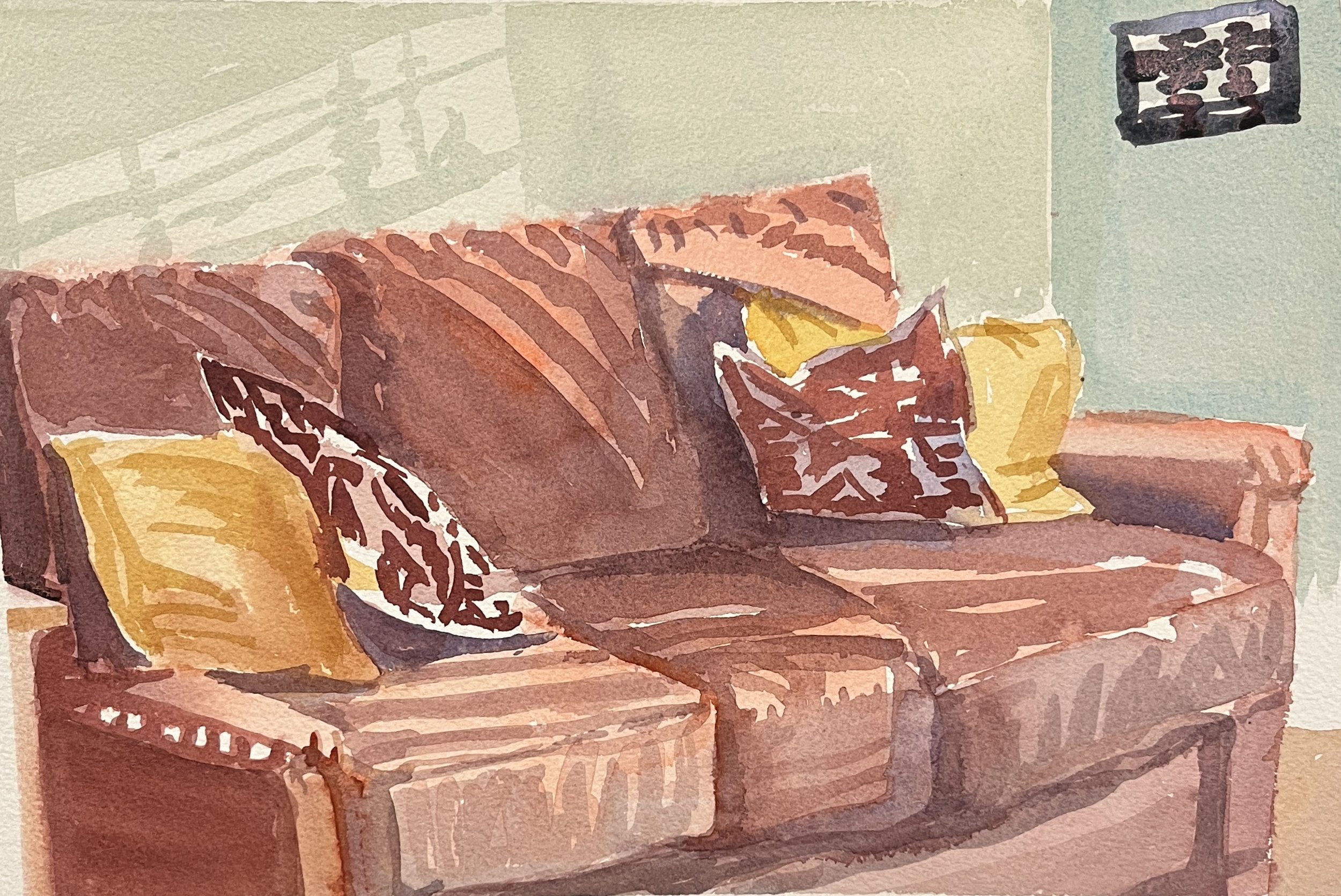 Susan Greenstein, "Striped Sofa Shadows"