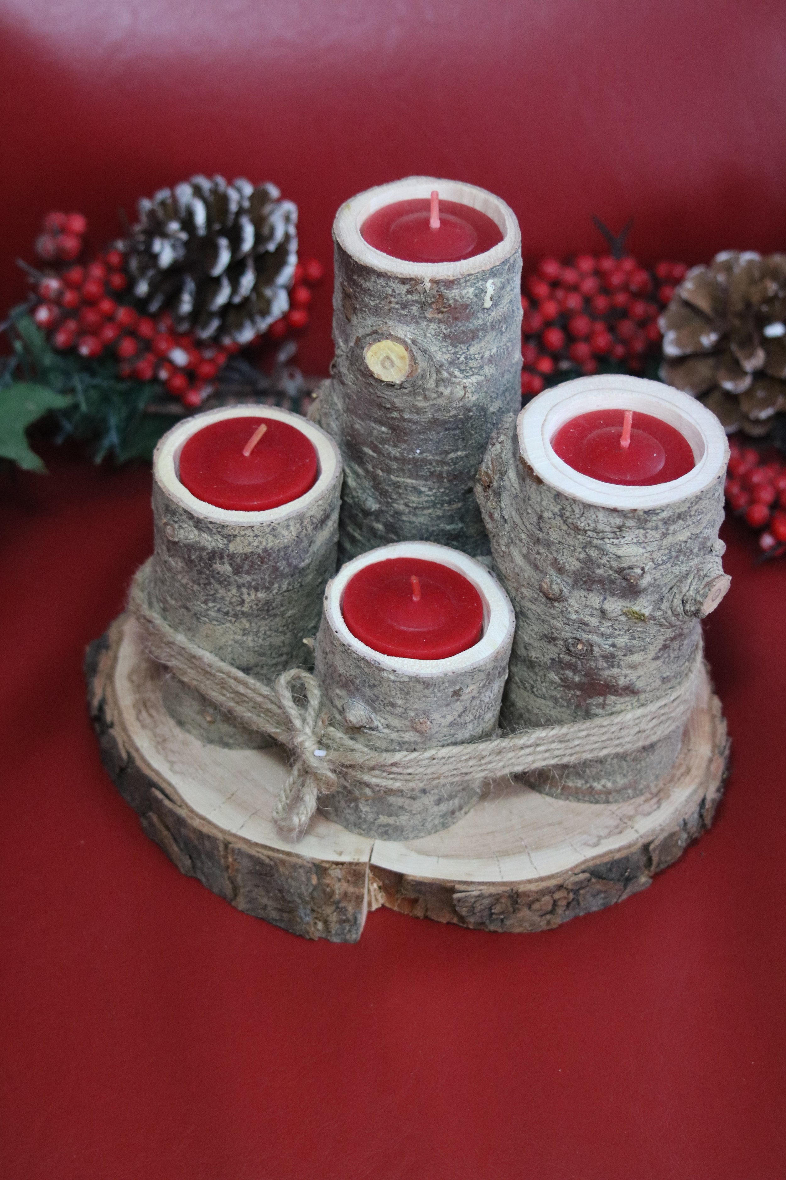 Porte bougies en sapin